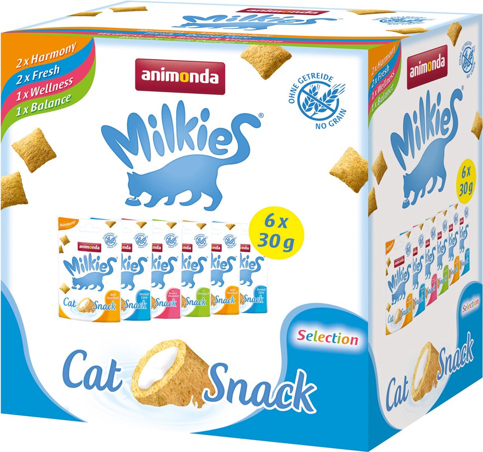 Thumbnail - Mixed Pack animonda Milkies Knuspertaschen - Sparpaket 18 x 30 g (4 Sorten)
