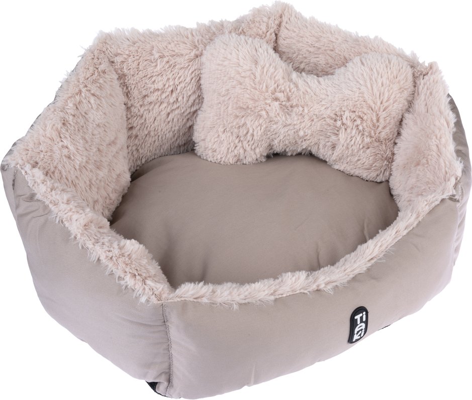TIAKI Kuschelbett Fluffy Bone - L 50 x B 40 x H 20 cm