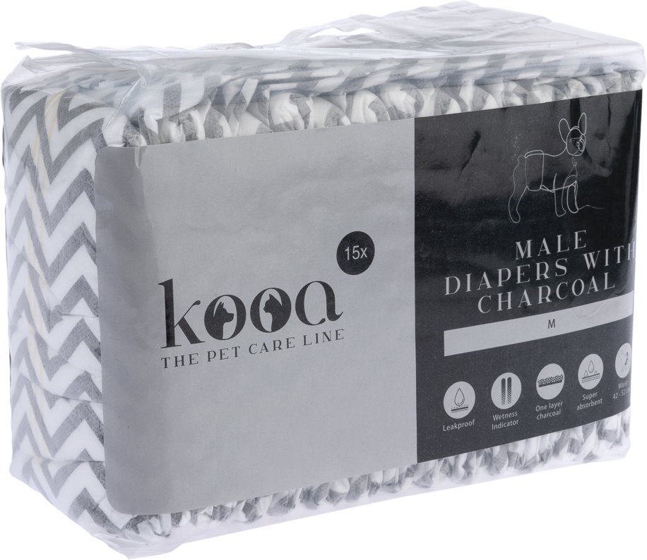 kooa Rüdenwindeln mit Holzkohle - M, 15 Stück