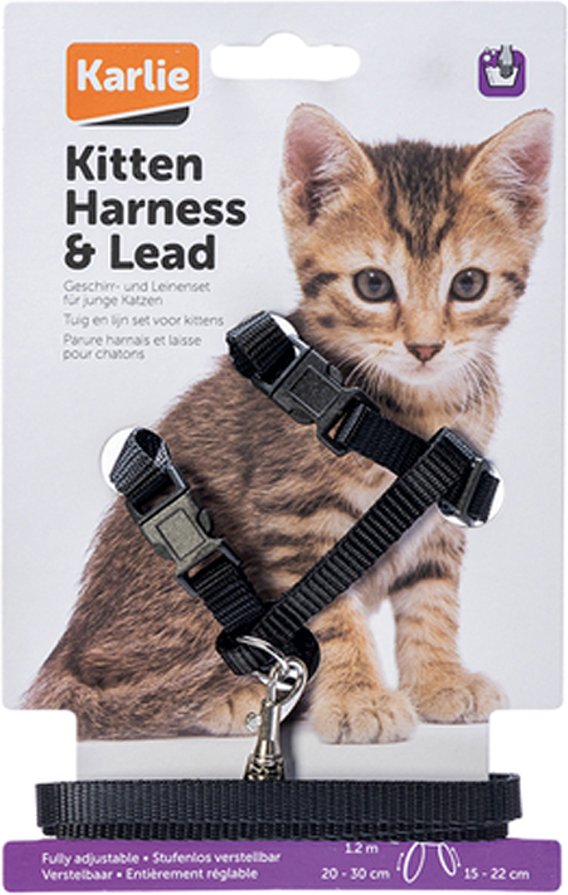 Thumbnail - Karlie Katzengeschirr für Kätzchen - schwarz