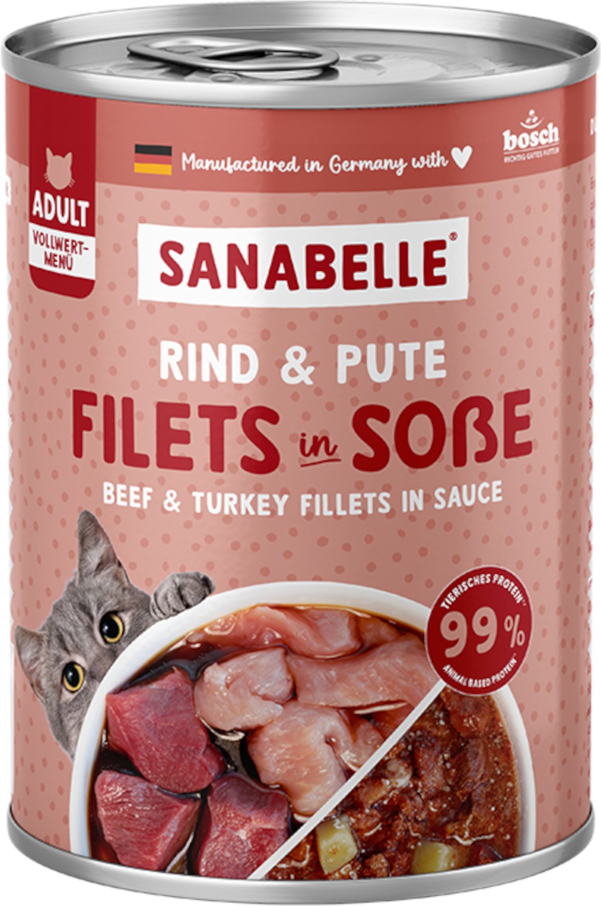 Sparpaket Sanabelle Fleisch in Soße 24 x 380 g - Rind & Pute