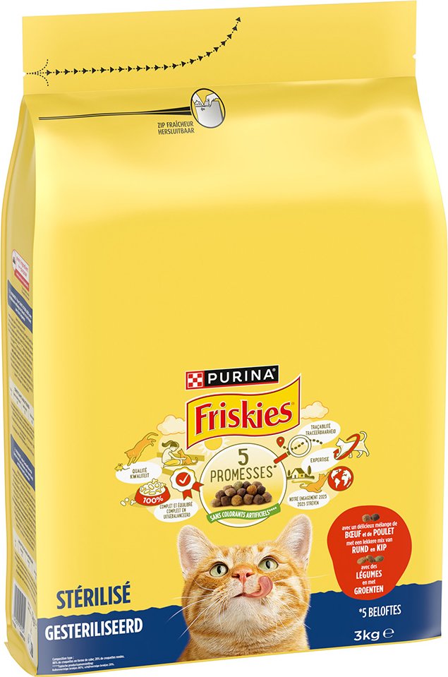 PURINA Friskies Sterilized Katze mit Rind, Huhn und Gemüse - 3 kg