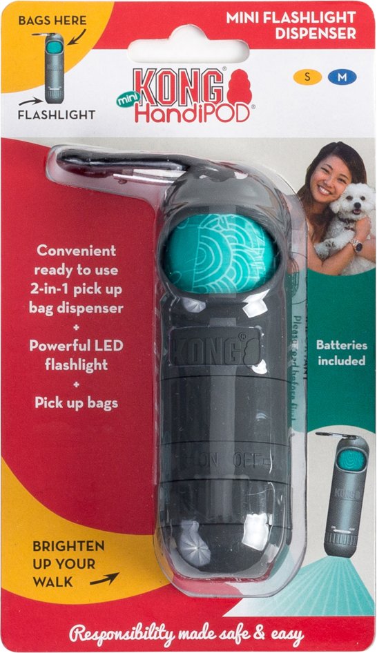 KONG HandiPOD Mini Kotbeutelspender & Taschenlampe - inkl. 1 Rolle Kotbeutel