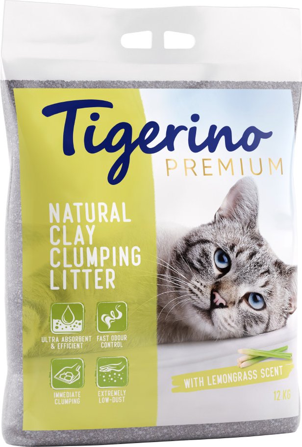 Sparpaket Tigerino Premium Katzenstreu 2 x 12 kg - Lemongrasduft