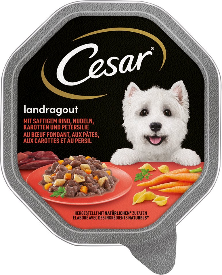 Megapack Cesar Schale 28 x 150 g - Landragout mit Rind, Nudeln und Karotten