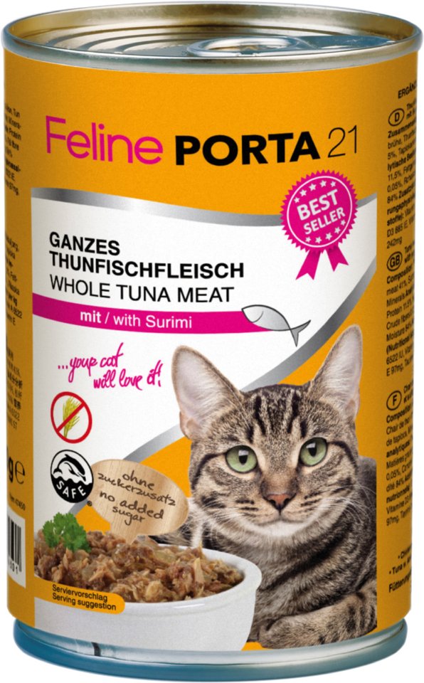 Feline Porta 21 6 x 400 g - Thunfisch mit Surimi (getreidefrei)