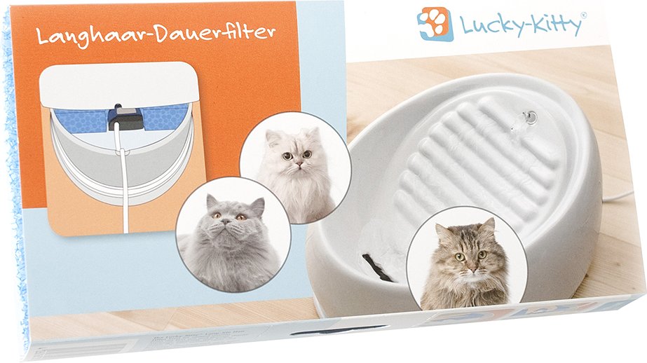 Lucky-Kitty Katzenbrunnen Keramik - Zubehör: Langhaar-Dauerfilter