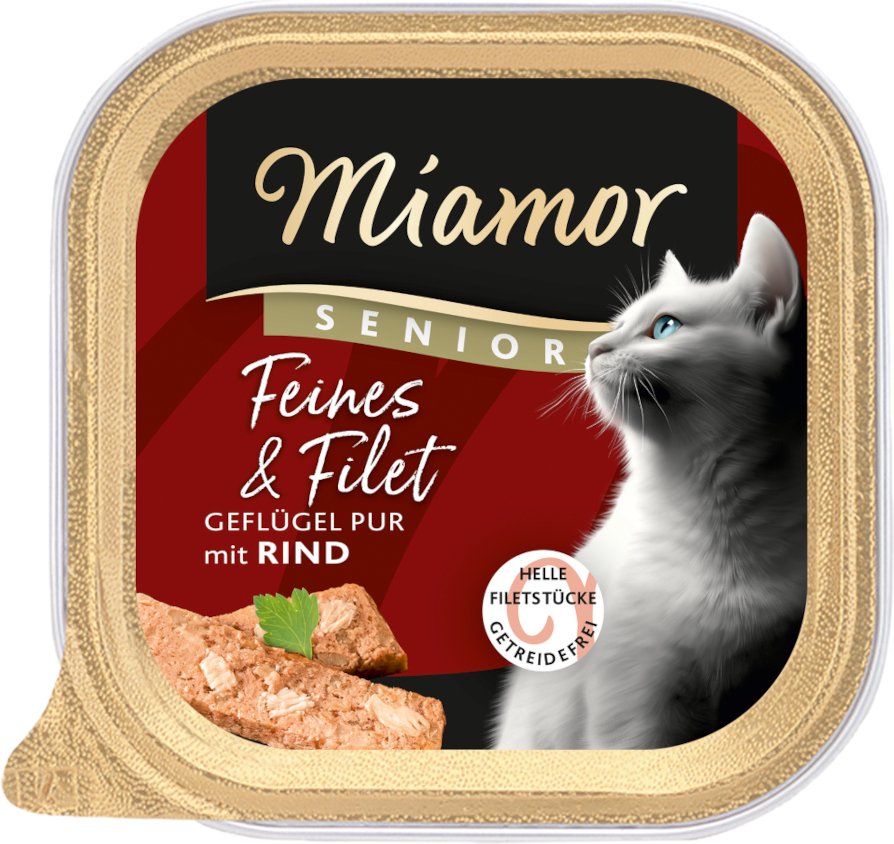 Sparpaket Miamor Feines & Filet Senior 32 x 100 g - Geflügel Pur & Rind