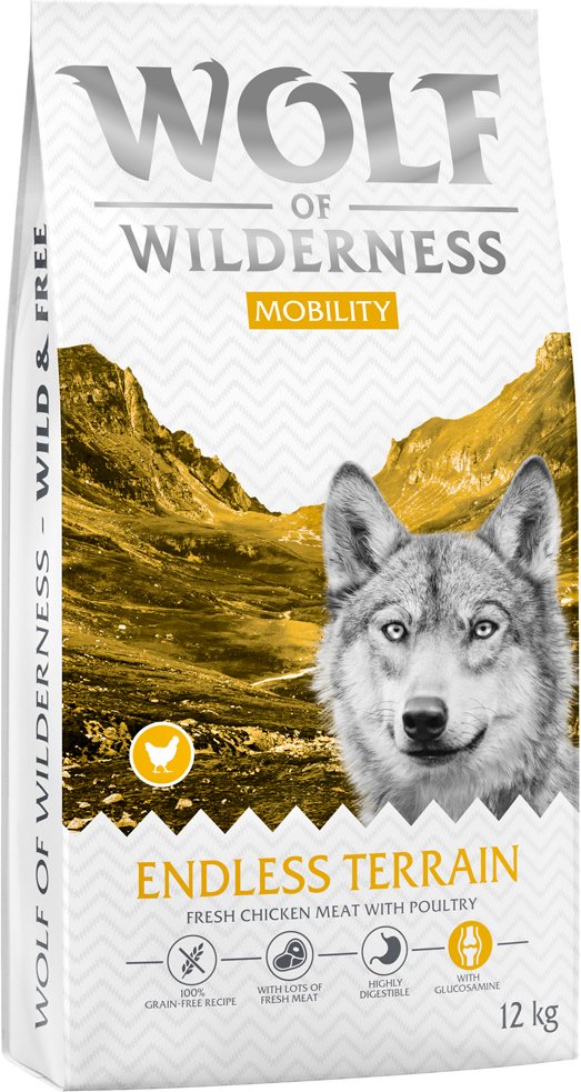 Wolf of Wilderness "Explore The Endless Terrain" Mobility - getreidefrei - Sparpaket: 2 x 12 kg: neue Rezeptur