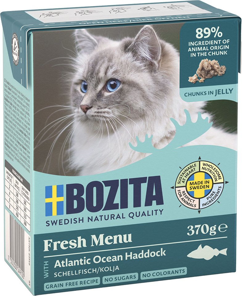 Sparpaket Bozita Tetra Häppchen 24 x 370 g - Gelee: Schellfisch