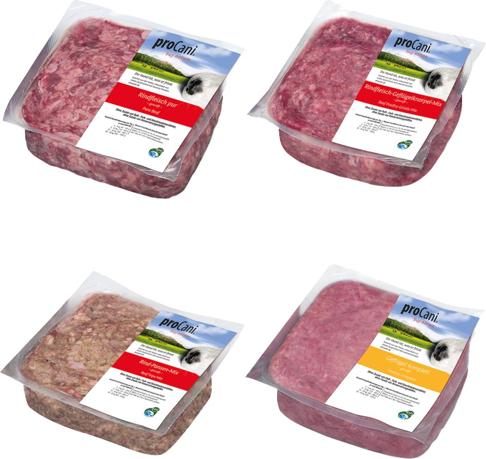 proCani BARF-Paket Rind & Geflügel - 28 x 500 g