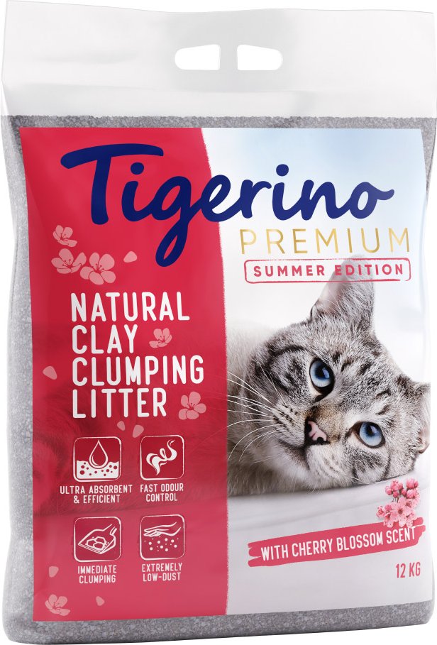 Tigerino Premium Katzenstreu – Kirschblütenduft – Limitierte Sommer-Edition - 12 kg