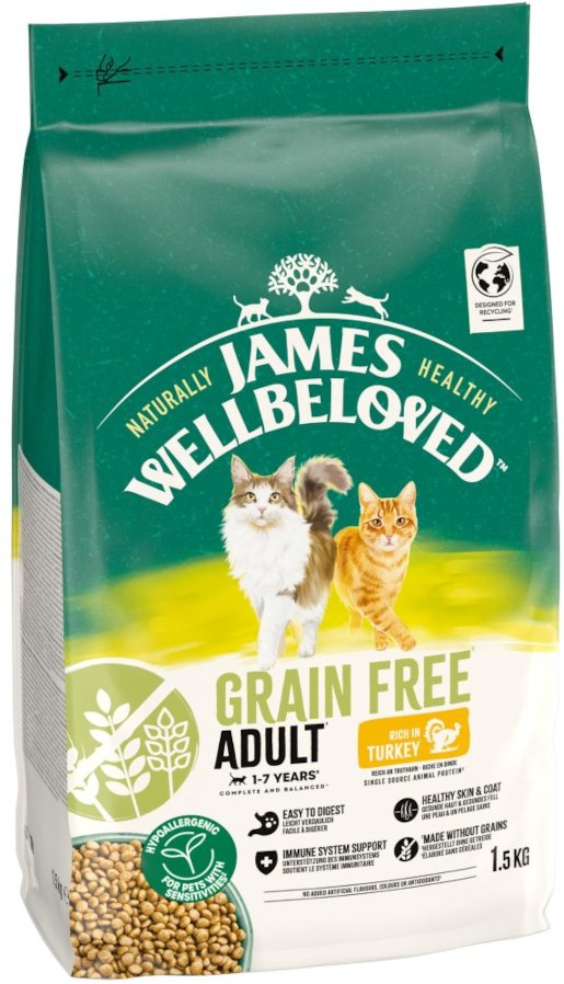 James Wellbeloved Grain Free Adult Cat Hypoallergenic Truthahn - 1,5 kg