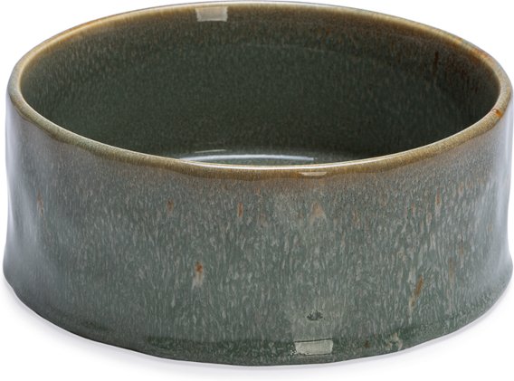 Designed by Lotte Hundenapf Keramik, grün - 2 x 1200 ml, Ø 18 x H 7 cm