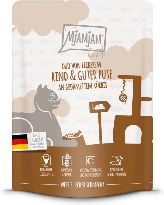 Thumbnail - Sparpaket MjAMjAM Quetschie 24 x 300 g - Rind & Pute