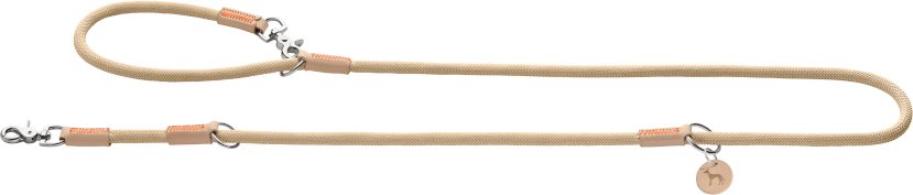 HUNTER Verstellbare Hundeführleine Malia, beige/natur - 200 cm lang, 10 mm breit