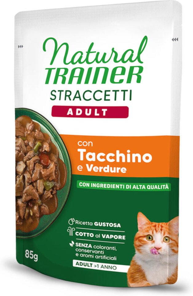 Sparpaket Natural Trainer Straccetti Adult Streifen in Soße 44 x 85 g - Truthahn