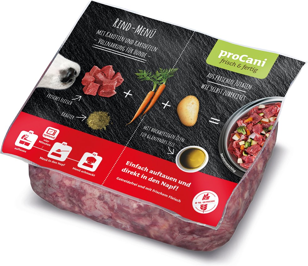proCani Frisch & Fertig Rind Menü - 50 x 500 g