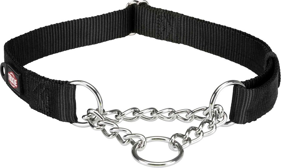 Trixie Premium Zug-Stopp Halsband Schwarz - Größe L-XL: 45 - 70 cm Halsumfang, 25 mm breit
