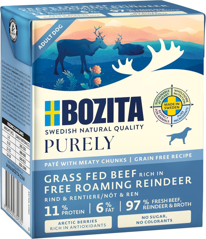Sparpaket Bozita Purely Paté 12 x 370 g - mit Rentier