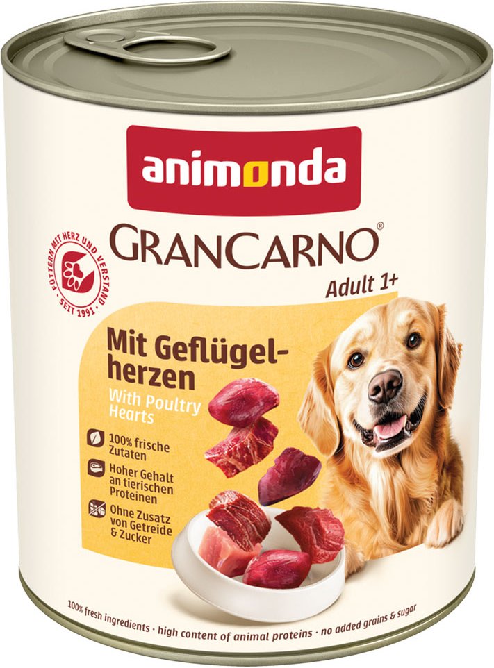 Sparpaket animonda GranCarno Original 24 x 800 g - mit Geflügelherzen