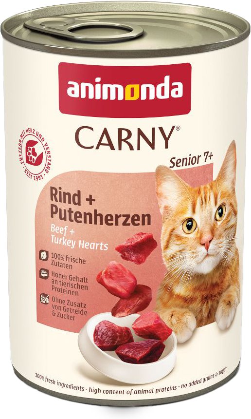 Sparpaket animonda Carny Senior 24 x 400 g - Rind + Putenherzen