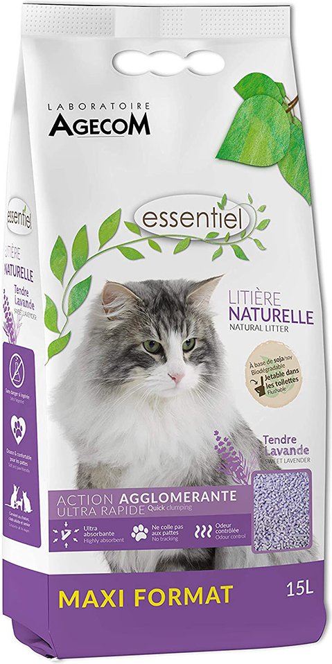 Essentiel Natural Katzenstreu Lavendel - 2 x 6 L
