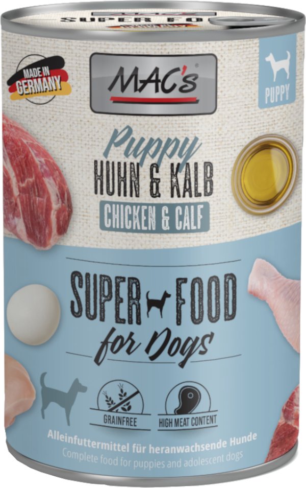 MAC's Puppy Superfood 6 x 400 g - Huhn & Kalb