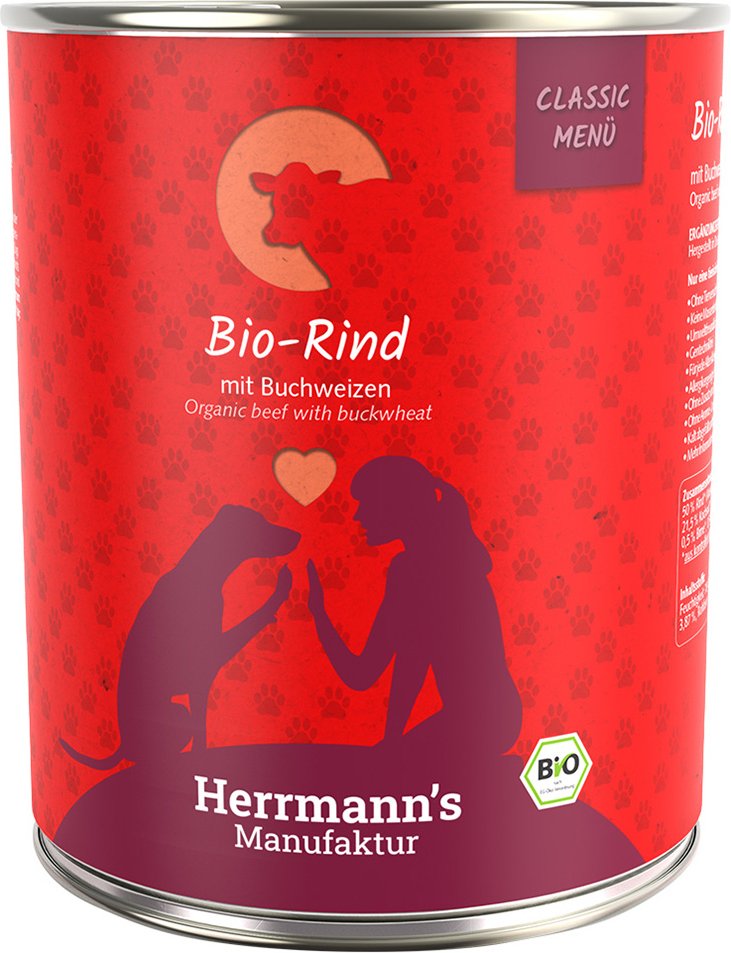 Herrmann's Classic Bio-Menü 6 x 800 g - Bio-Rind mit Bio-Buchweizen