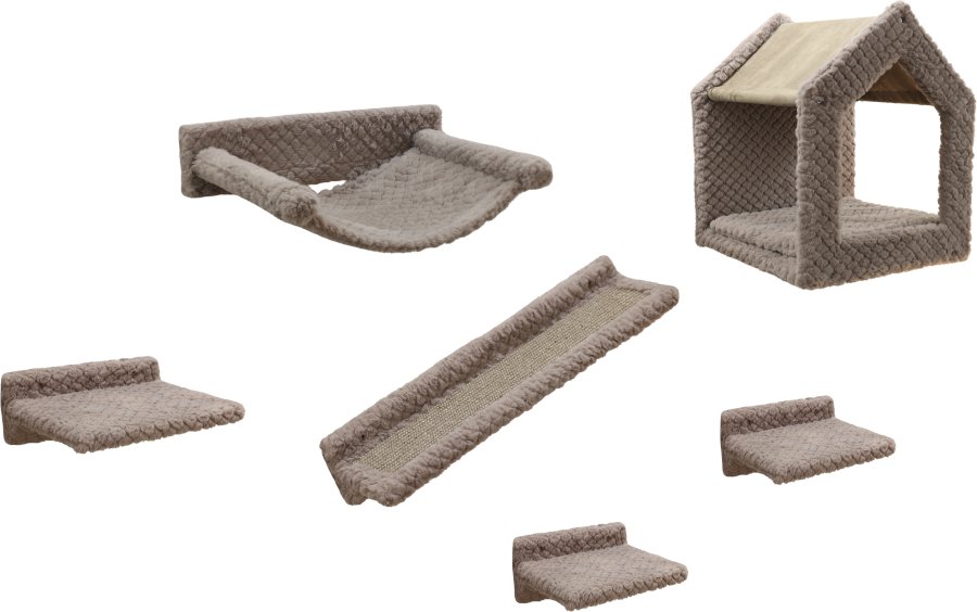 Kerbl Pet Kletterwand Monte Baldo für Katzen - Set aus 6 Teilen