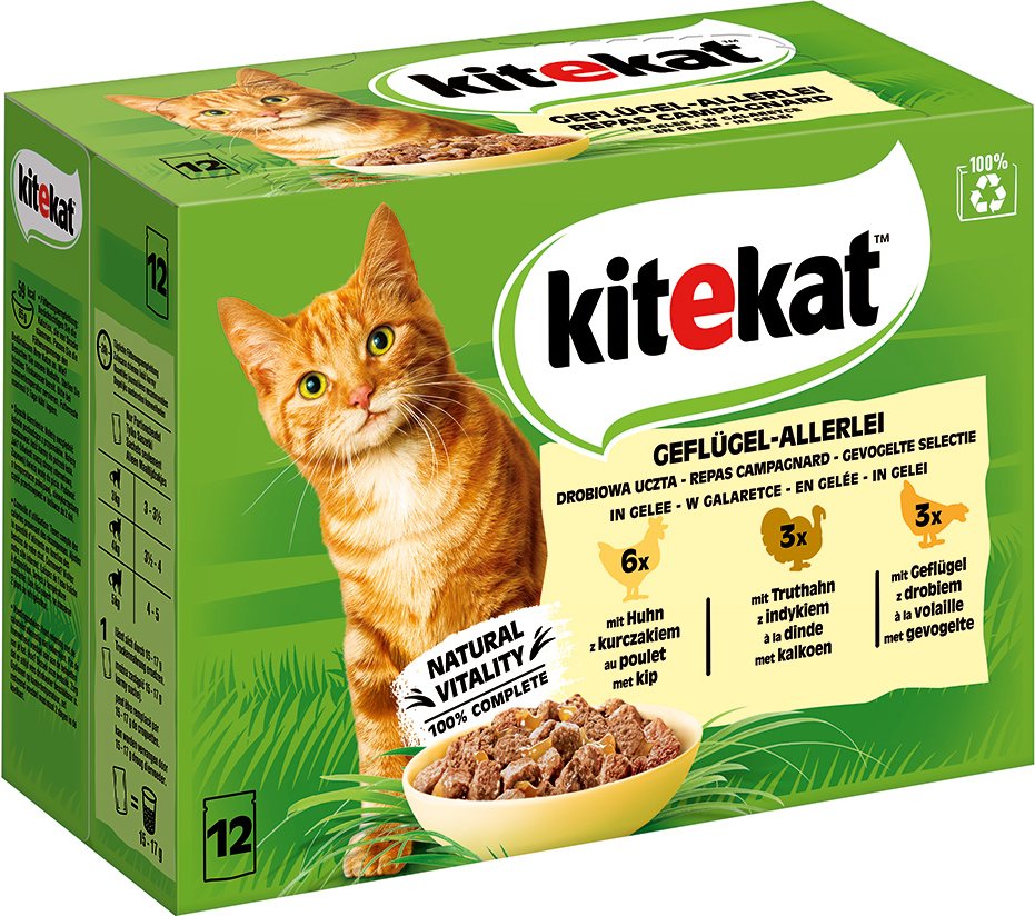 Kitekat Frischebeutel 48 x 85 g - Geflügel-Allerlei in Gelee