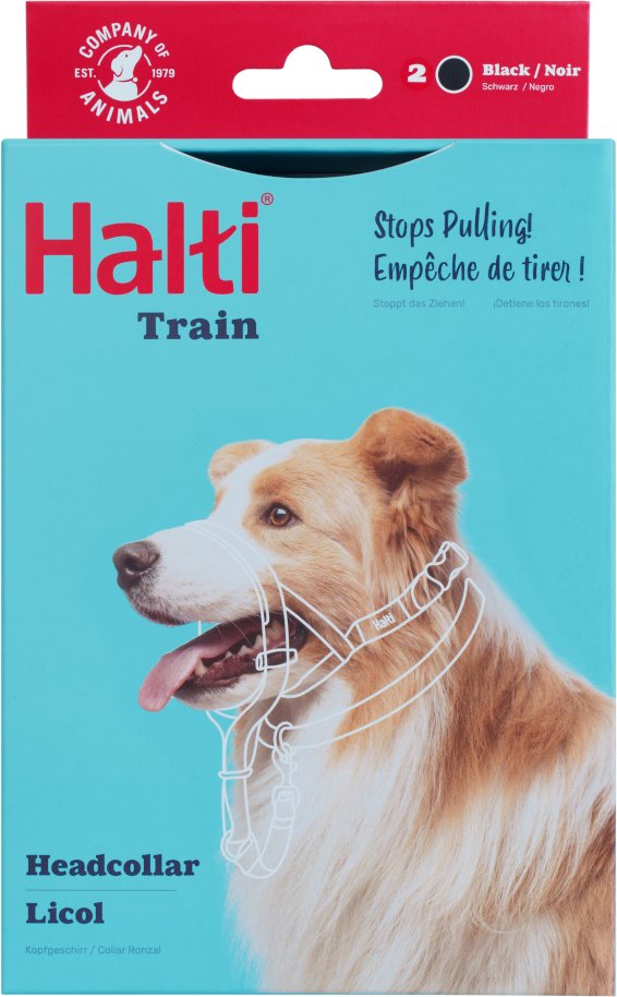 Halti Hunde-Kopfhalfter schwarz - Größe 2: Beagle, Border Collie, Pudel