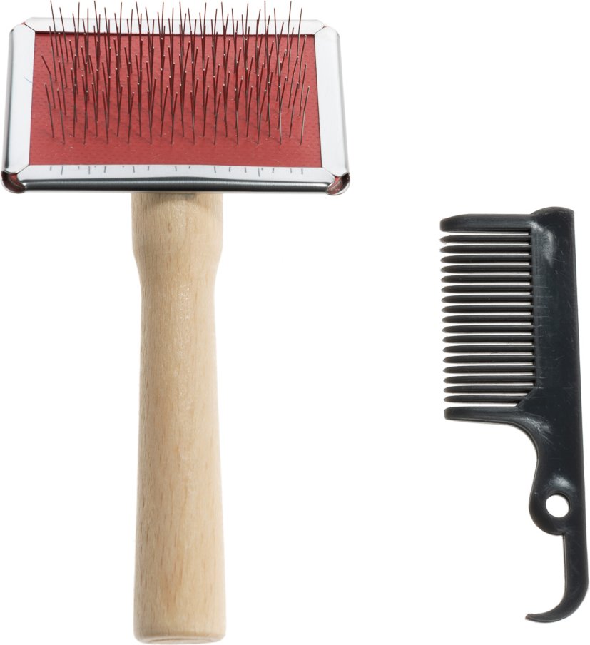 Thumbnail - Softbürste mit Bürstenreiniger - L 12 x B 5,5 x H 2 cm