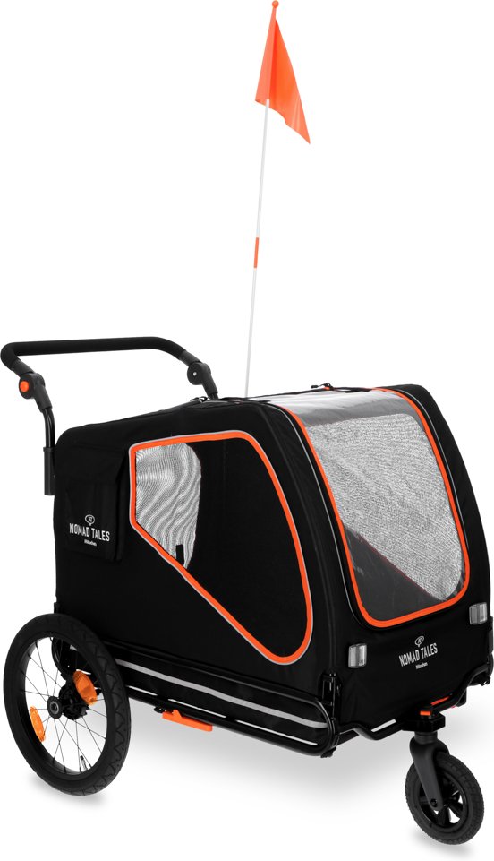 Nomad Tales Spirit Bike Trailer, ebony / tangerine - L 145 x B 72 x H 102 cm, bis 45 kg