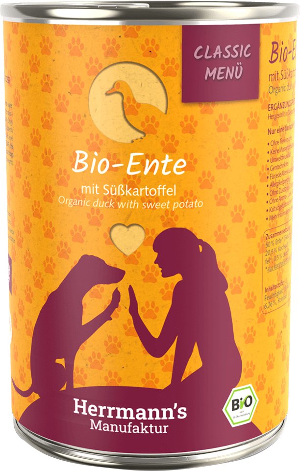 Herrmann's Classic Menü / Bio-Menü 6 x 400 g - Bio-Ente mit Bio-Süßkartoffeln