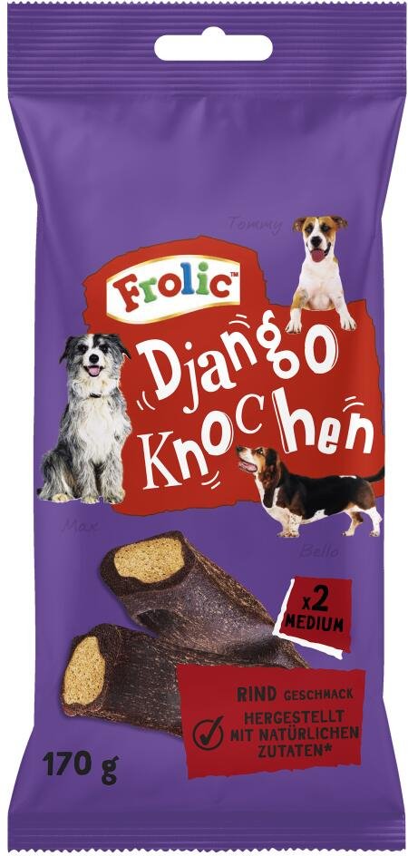 Frolic Django Knochen für mittelgroße Hunde - mit Rind: 12 x 2 Stück