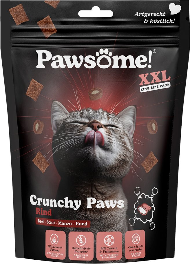 Pawsome Crunchy Paws - Sparpaket: Rind (3 x 150 g)