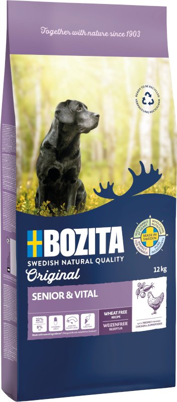 Sparpaket Bozita 2 x Großgebinde Original Senior & Vital mit Huhn - Weizenfrei (2 x 12 kg)