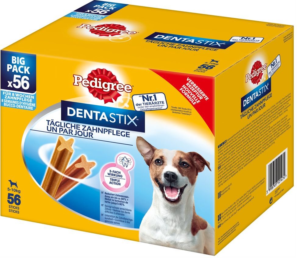 Sparpaket! 168 x Pedigree DentaStix Tägliche Zahnpflege / Fresh - Dentastix x 112 + Dentastix Fresh x 56 - für kleine Hu...