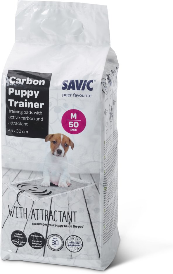 Thumbnail - Savic Puppy Trainer Pads mit Aktivkohle - Medium: L 45 x B 30 cm, 50 Stück