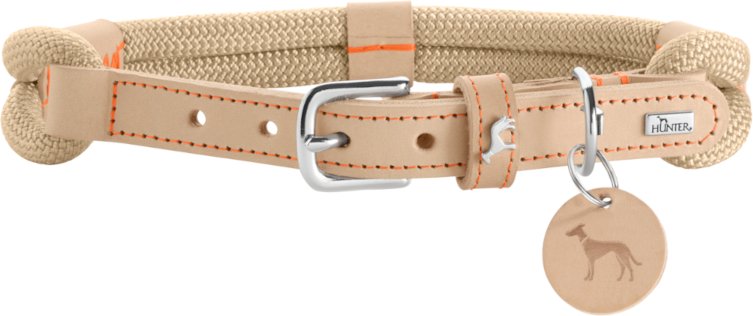 HUNTER Halsband Malia, beige/natur - Größe 60/M-L: 45 - 54 cm Halsumfang