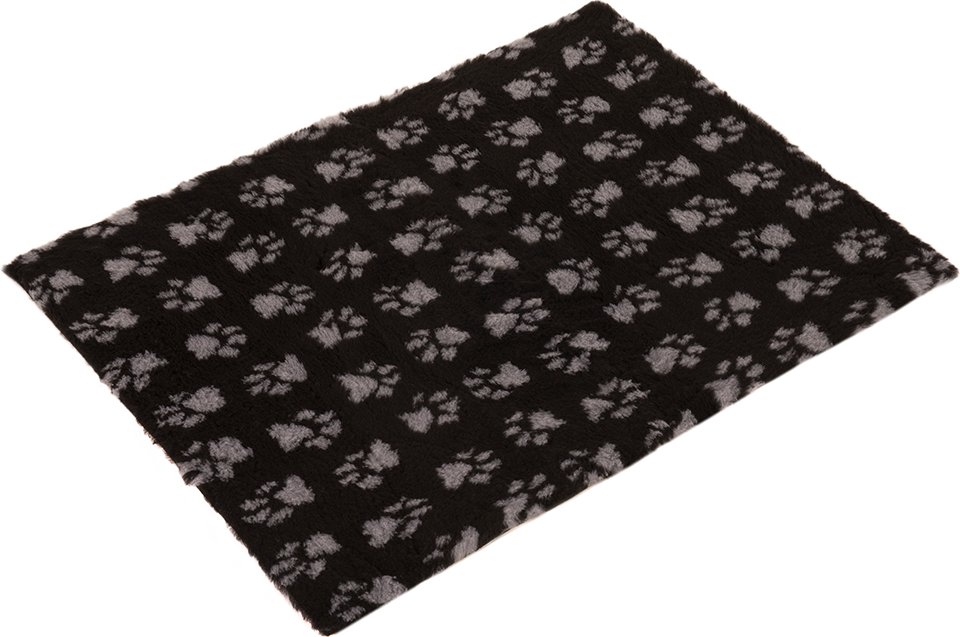 Vetbed® Isobed SL Katzendecke Paw, schwarz/grau - L 100 x B 75 cm
