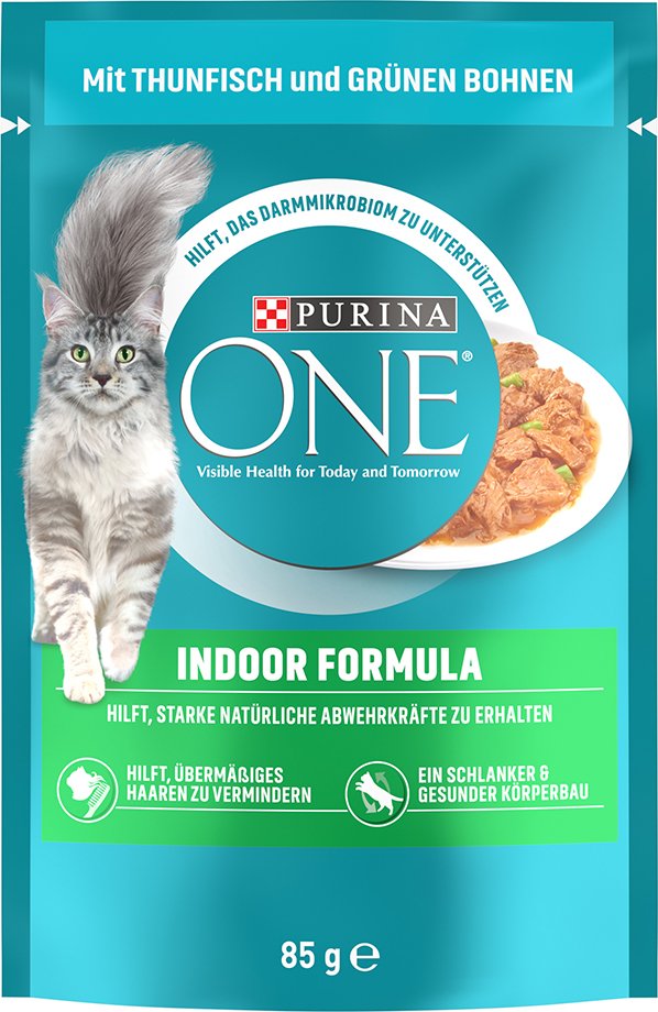PURINA ONE Indoor Formula - mit Thunfisch & grünen Bohnen (13 x 85 g)