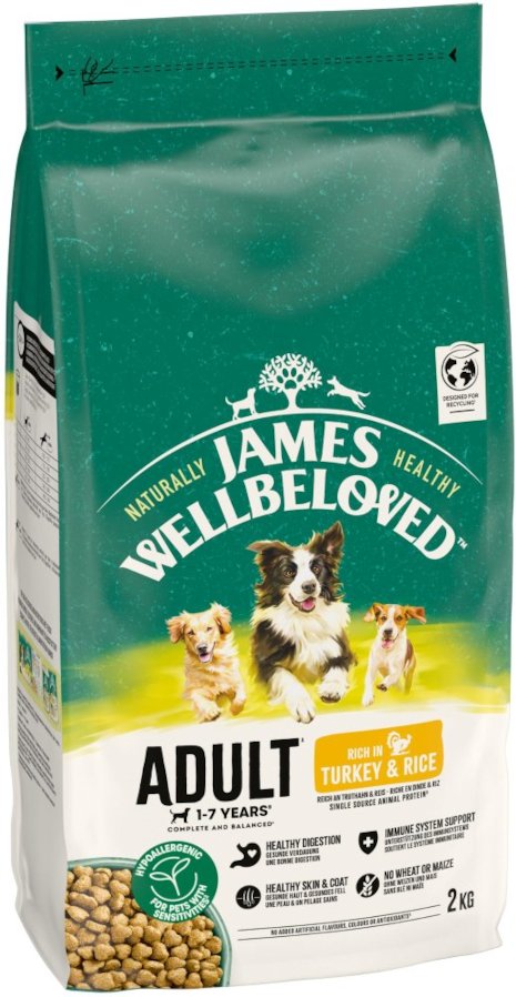 James Wellbeloved Adult Dog Hypoallergenic Truthahn & Reis - 2 kg