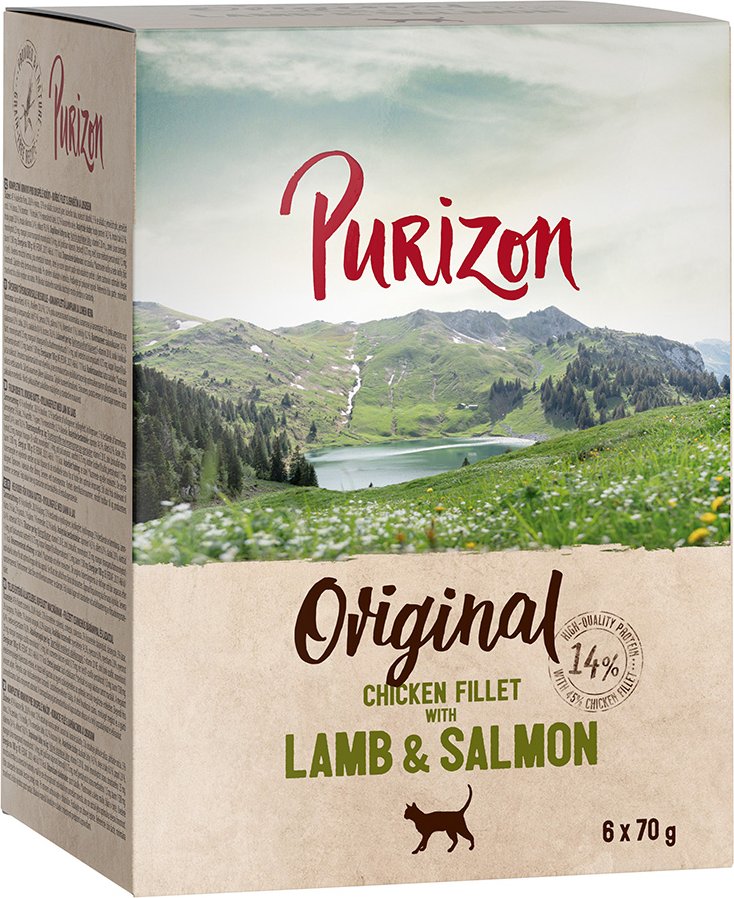 Purizon Adult 12 x 70 g - getreidefrei - Hühnerfilet mit Lachs & Lamm