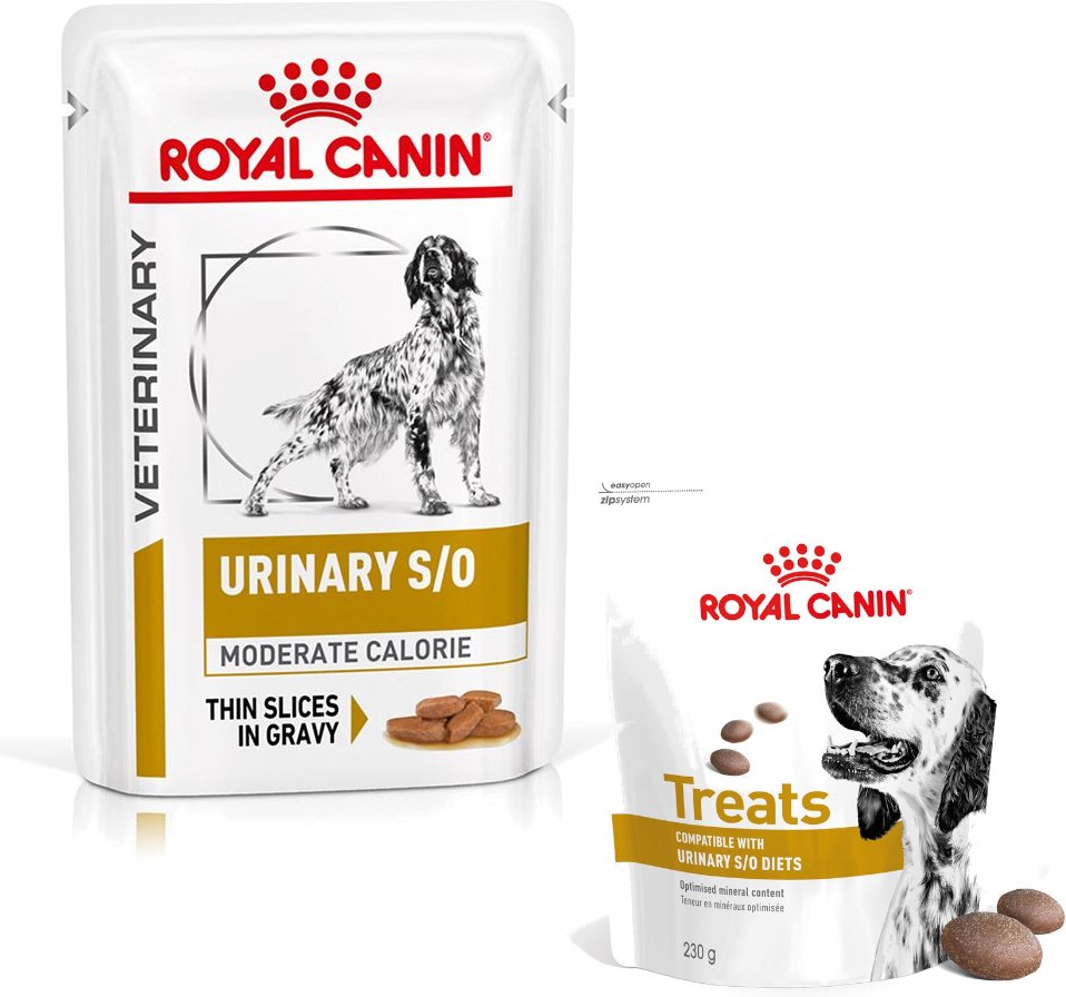 Royal Canin Veterinary Canine Urinary + 230 g Snack gratis! - Moderate Calorie (12 x 100 g)