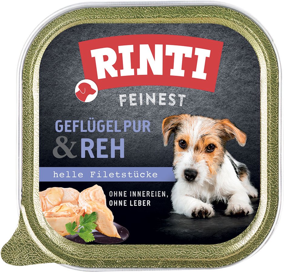 RINTI Feinest Schälchen 11 x 150 g - Geflügel pur & Reh