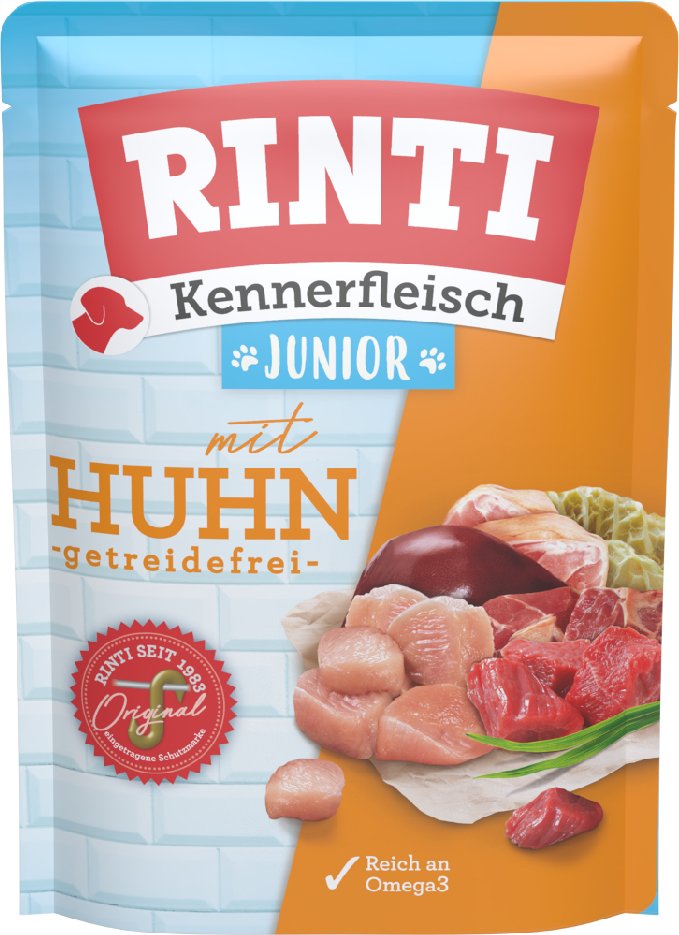 RINTI Kennerfleisch Pouches Junior 10 x 400 g - Huhn