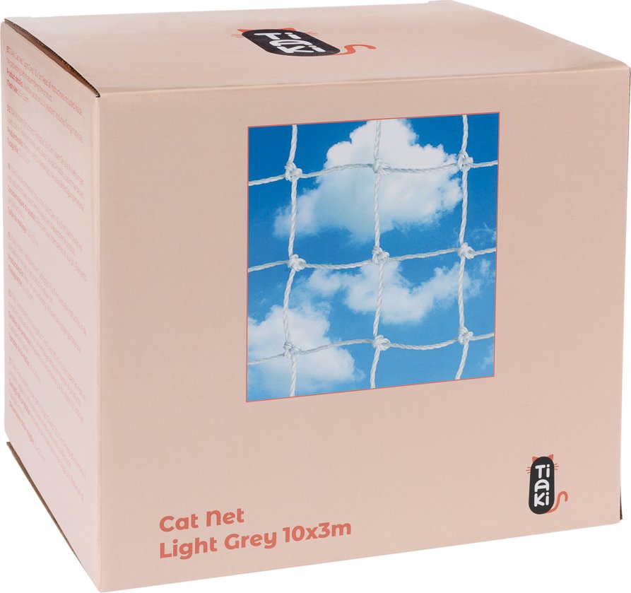 Thumbnail - TIAKI Katzenschutznetz mit Drahtverstärkung, hellgrau - 10 x 3 m