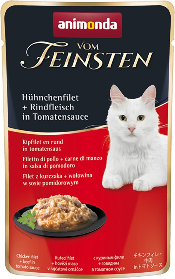 Thumbnail - Sparpaket animonda vom Feinsten Pouch 36 x 50 g - Hühnchenfilet + Rindfleisch in Tomatensauce